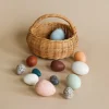 A Dozen Wooden Bird Eggs In A Basket>Moon Picnic Online
