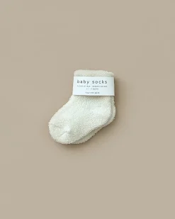 Baby Pile Knit Socks - Natural>Fog Linen Work Online