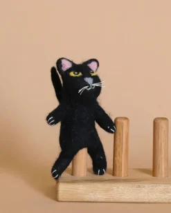 Black Cat Finger Puppet>Deer Harbour Design Online