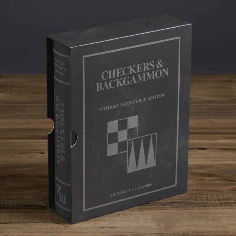 Board Game: Checkers & Backgammon Vintage Bookshelf Edition>WS Game Company Sale