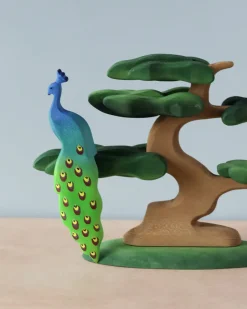 Bumbu Handmade Wooden Peacock On A tree><noscript><img width=