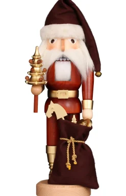 Collectible Wooden Nutcracker - Natural and Gold Santa>Christian Ulbricht Online