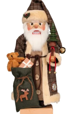 Collectible Wooden Nutcracker - Santa Claus in Brown Checkered Coat>Christian Ulbricht Discount