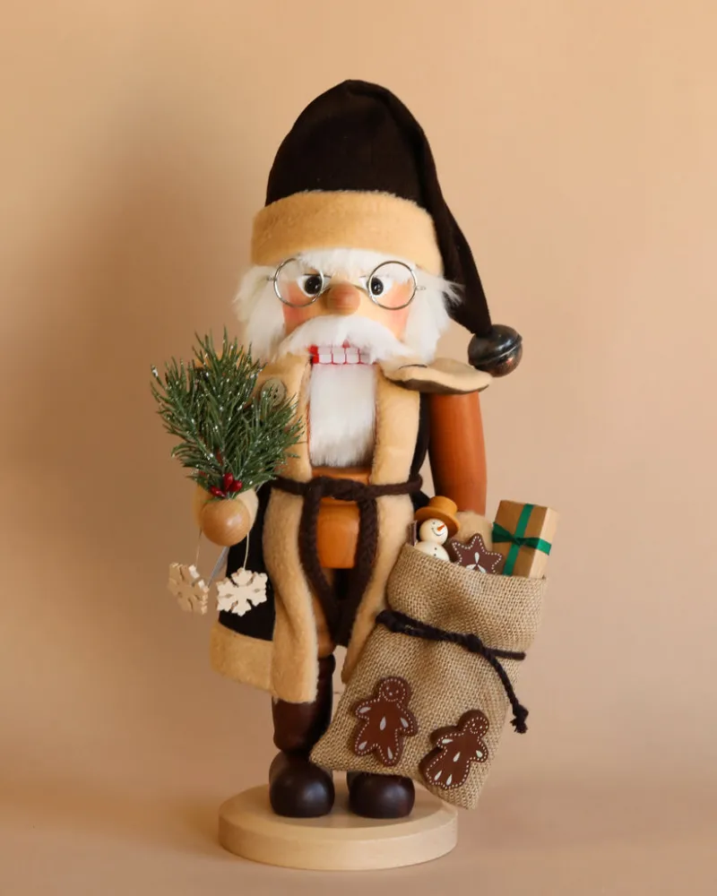 Collectible Wooden Nutcracker - Santa (Natural)>Christian Ulbricht Clearance