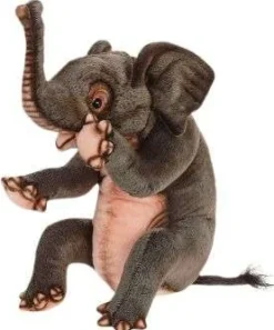 Elephant Calf Sitting Stuffed Animal>Hansa Clearance