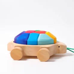 Grimm's Rainbow Turtle Pull-Toy and Building Blocks><noscript><img width=