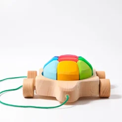 Grimm's Rainbow Turtle Pull-Toy and Building Blocks><noscript><img width=