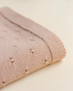 Handmade Merino Wool Bibi Blanket - Apricot><noscript><img width=