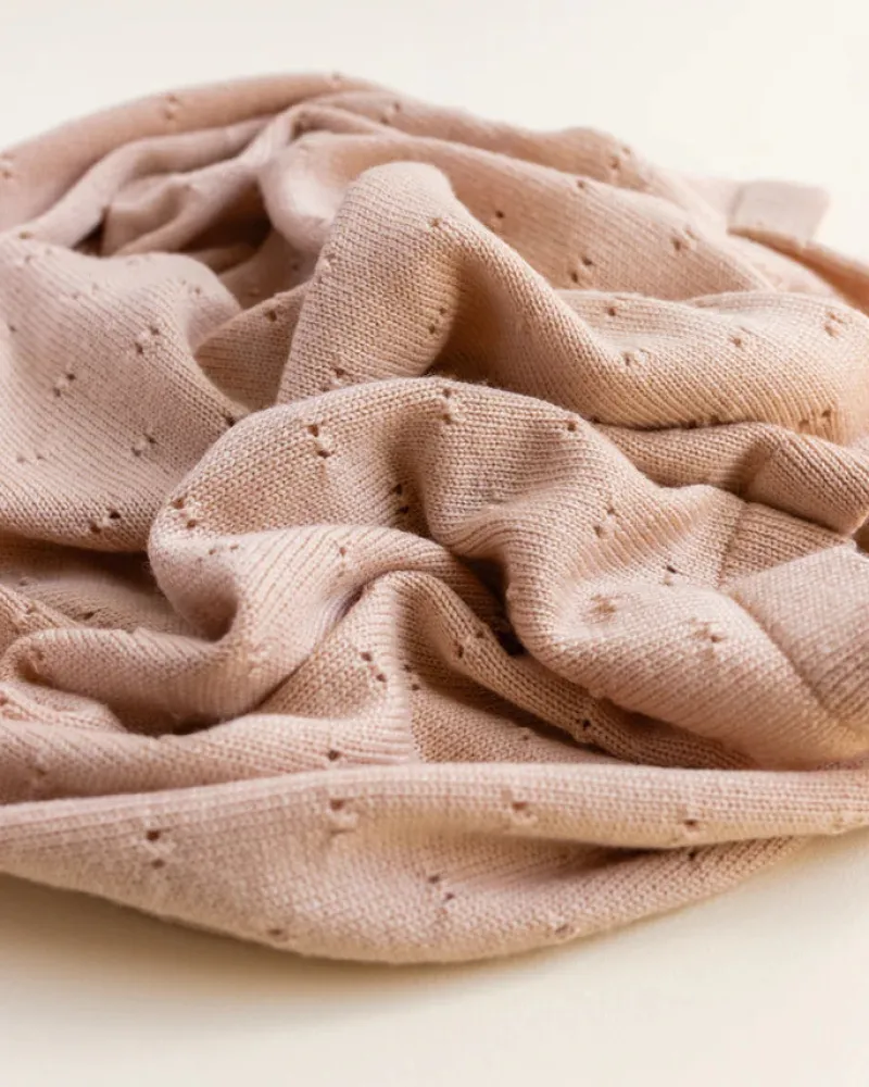 Handmade Merino Wool Bibi Blanket - Apricot>HVID Clearance