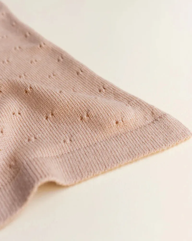Handmade Merino Wool Bibi Blanket - Apricot>HVID Clearance