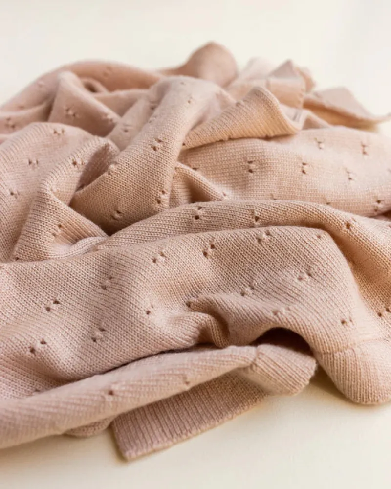 Handmade Merino Wool Bibi Blanket - Apricot>HVID Clearance
