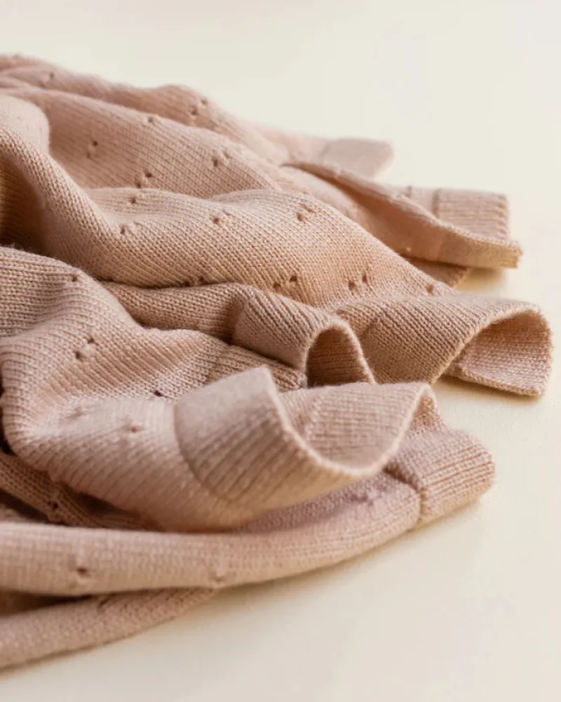 Handmade Merino Wool Bibi Blanket - Apricot>HVID Clearance