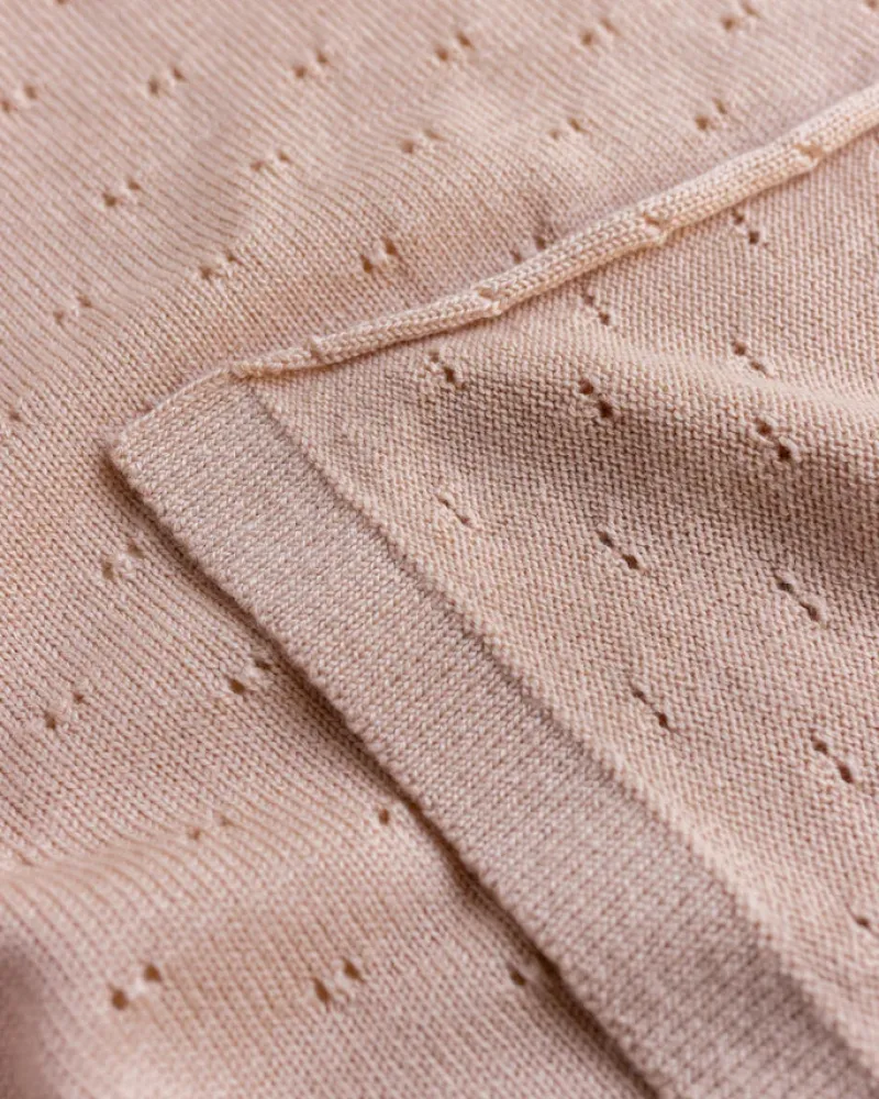 Handmade Merino Wool Bibi Blanket - Apricot>HVID Clearance