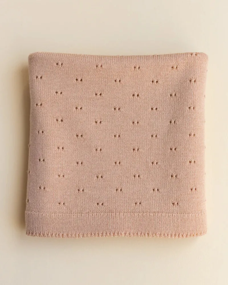 Handmade Merino Wool Bibi Blanket - Apricot>HVID Clearance