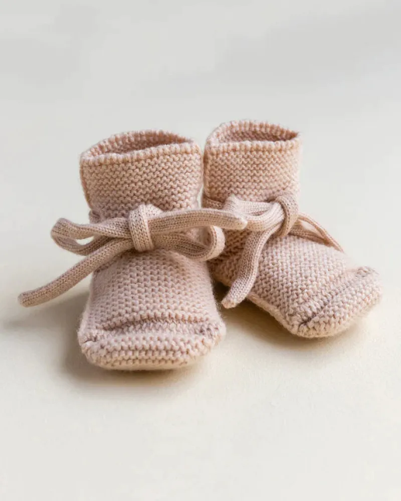 Handmade Merino Wool Booties - Apricot>HVID Discount