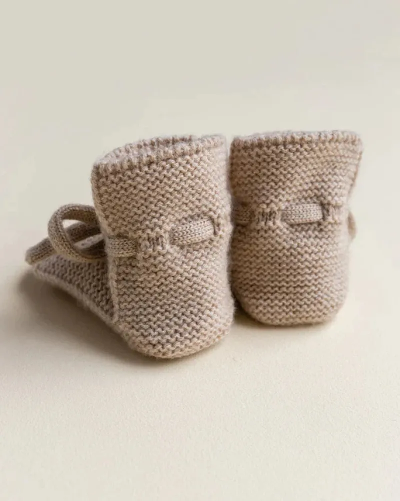 Handmade Merino Wool Booties - Sand>HVID Sale