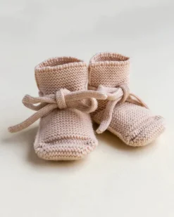 Handmade Merino Wool Booties - Apricot><noscript><img width=