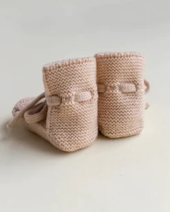 Handmade Merino Wool Booties - Apricot><noscript><img width=