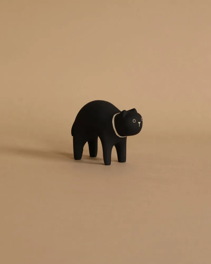 Handmade Tiny Wooden Animals - Black Cat>T-Lab Outlet