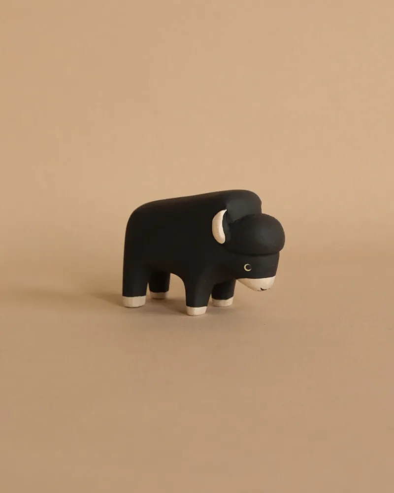 Handmade Tiny Wooden Bison>T-Lab New