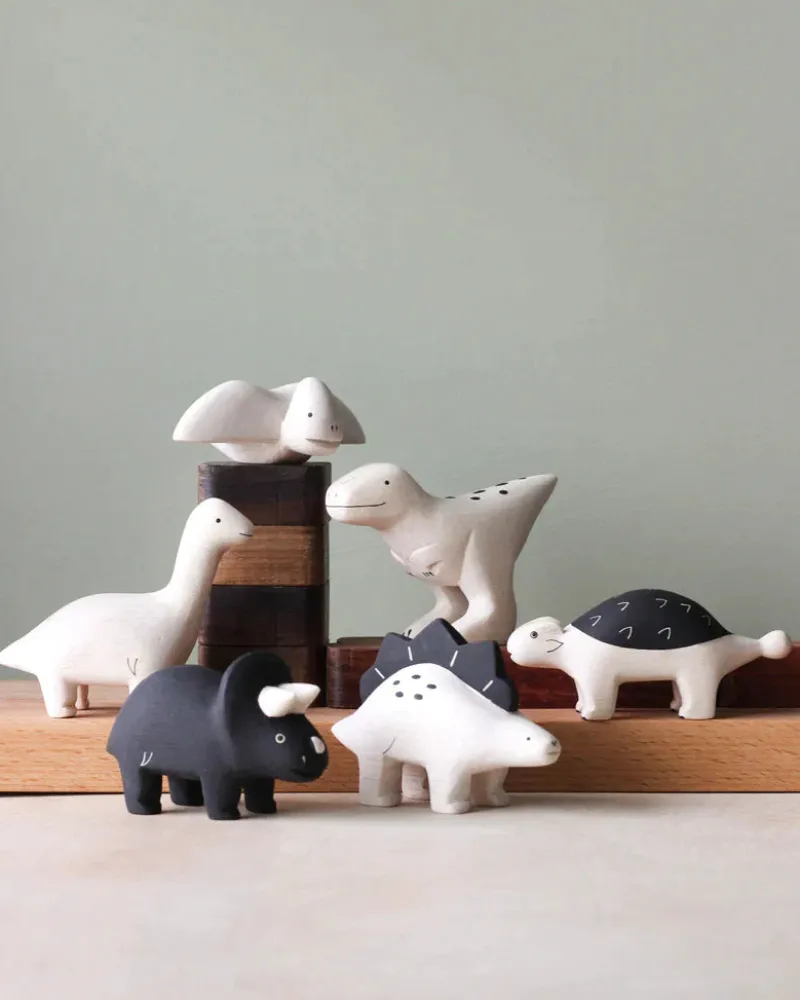 Handmade Tiny Wooden Dinosaurs - Triceratops>T-Lab Discount