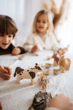 Handmade Wooden Cow><noscript><img width=