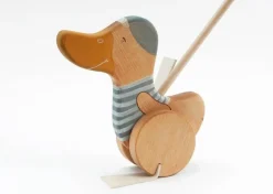 Handmade Wooden Duck Push Toy>Friendly toys Sale