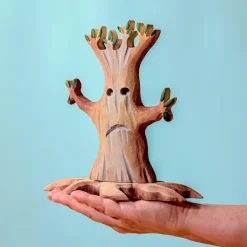 Handmade Wooden Halloween Trees & Bat Set><noscript><img width=