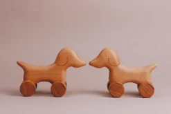 Handmade Wooden Mini Dog Push Toy><noscript><img width=