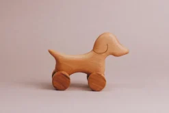 Handmade Wooden Mini Dog Push Toy><noscript><img width=