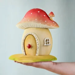 Handmade Wooden Mushroom House><noscript><img width=