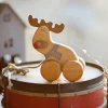 Handmade Wooden Reindeer Pull Toy>Friendly toys Clearance