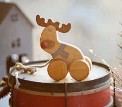 Handmade Wooden Reindeer Pull Toy>Friendly toys Clearance