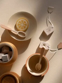 Handmade Wooden Tea Set - Flower><noscript><img width=