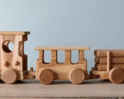 Handmade Wooden Train - Extra Long><noscript><img width=