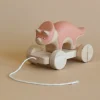 Handmade Wooden Triceratops Dinosaur Pull Toy With Built-In Magnets>Meshka And Friends Hot