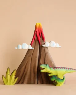 Handmade Wooden Volcano & Dinosaurs Set>Bumbu Toys Hot