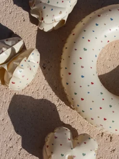 Inflatable Junior Swim Ring - Multi Hearts>Konges Sløjd Fashion