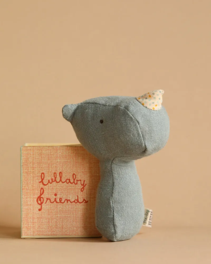 Lullaby Friend Rattles, Rhino - Dusty Blue>Maileg Fashion