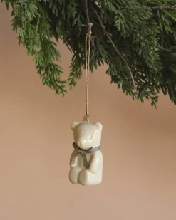 Metal Ornament, Teddy Bear - Off White/Blue>Maileg Online