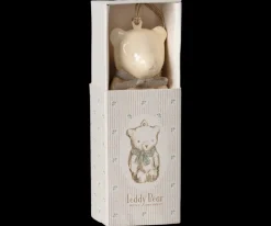 Metal Ornament, Teddy Bear - Off White/Blue><noscript><img width=