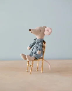 Mouse Size Gold Chair>Maileg Fashion