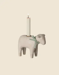Wooden Candle holder - Mint Lamb>Maileg Outlet