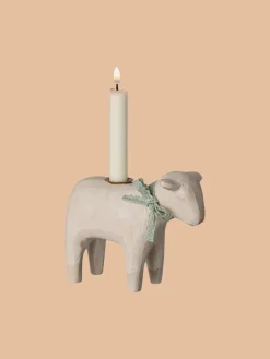 Wooden Candle holder - Mint Lamb>Maileg Outlet