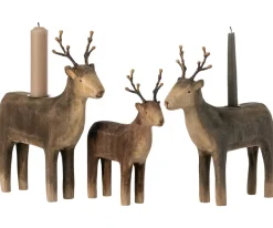 Wooden Reindeer Candle Holder>Maileg New