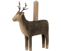 Wooden Reindeer Candle Holder><noscript><img width=