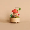 Mini Wooden Mushroom & Hedgehogs Music Box>Wooderful Life Online