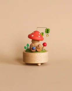 Mini Wooden Mushroom & Hedgehogs Music Box>Wooderful Life Online