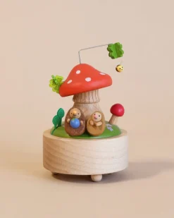 Mini Wooden Mushroom & Hedgehogs Music Box><noscript><img width=