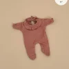11" Doll Clothing | Camille Onesie in Dotted Cotton - Brown Sugar>Minikane Outlet